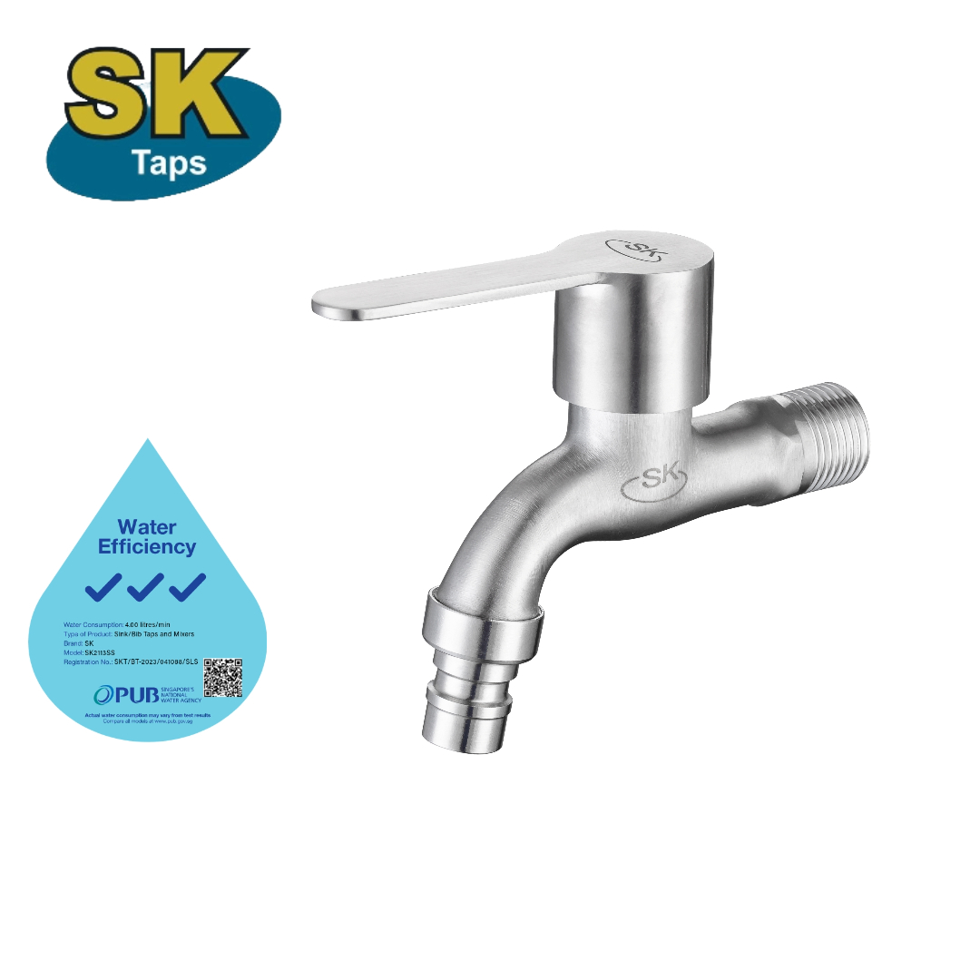 SK Taps Stainless Steel Bib Tap W/ Coupling 2113